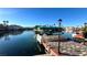 Private boat dock on a tranquil waterway at 3173 Lido Isle Ct, Las Vegas, NV 89117