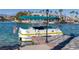 Private boat dock with small boat, perfect for enjoying lake views at 3173 Lido Isle Ct, Las Vegas, NV 89117