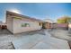 Backyard with covered patio and large concrete slab at 3790 Morning Canyon St, Las Vegas, NV 89147