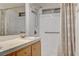 Clean bathroom with shower and double vanity at 3790 Morning Canyon St, Las Vegas, NV 89147