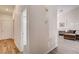 Hallway with light walls and wood-look floors at 3790 Morning Canyon St, Las Vegas, NV 89147