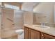 Bathroom with shower/tub combo and vanity at 5026 Vincitor St, Las Vegas, NV 89135