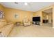 Spacious living room with light beige walls and tile floors at 5550 Carrara Pointe St, Pahrump, NV 89061