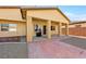 Covered patio with red tile flooring at 5550 Carrara Pointe St, Pahrump, NV 89061