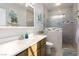 Bathroom with walk-in shower and modern vanity at 750 Arguello Cir, Mesquite, NV 89027