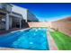 Inviting rectangular pool with water features at 9008 Rolling Pietra St, Las Vegas, NV 89166