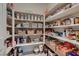 Well-organized pantry with plenty of shelving for storage at 9181 Theodore Ct, Las Vegas, NV 89178