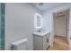 Modern bathroom featuring updated vanity and fixtures at 133 Dogwood St, Henderson, NV 89015