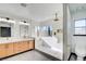 Elegant bathroom with a walk-in shower and double vanity at 1717 Imperial Cup Dr, Las Vegas, NV 89117