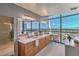 Modern bathroom with dual sinks and city views at 200 Sahara Ave # 1708, Las Vegas, NV 89102