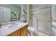 Small bathroom with shower and single vanity at 2373 Rosendale Village Ave, Henderson, NV 89052