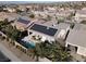 Aerial view of house with solar panels, pool, and desert landscaping at 2423 Blair Castle St, Henderson, NV 89044