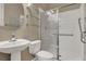 Clean bathroom with walk-in shower and glass enclosure at 2423 Blair Castle St, Henderson, NV 89044