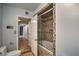 Bathroom with soaking tub and tile shower surround at 2505 Laurie Dr, Las Vegas, NV 89102