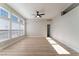 Bright and airy bedroom with vinyl flooring and ceiling fan at 3446 Cactus Springs Dr, Las Vegas, NV 89115