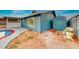 Backyard with a pool, shed, and pool equipment at 402 Bell Ave, Henderson, NV 89015