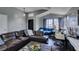 Living room featuring a sectional sofa, coffee table, and dark hardwood floors at 4421 Rodman Dr, Las Vegas, NV 89130