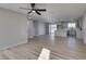 Modern kitchen with island and sliding glass doors at 4962 E Baltimore Ave, Las Vegas, NV 89104