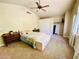 Bedroom with vaulted ceiling and carpet at 5381 Waving Sage Dr, Las Vegas, NV 89149