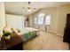 Main bedroom with vaulted ceiling and carpet at 5381 Waving Sage Dr, Las Vegas, NV 89149