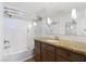 Modern bathroom with walk-in shower and granite vanity at 659 I, Boulder City, NV 89005