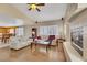 Bright living room with hardwood floors and a fireplace at 718 Glenwood Springs Ave, North Las Vegas, NV 89032