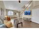 Living room with hardwood floors, a flat-screen TV, and comfortable seating at 718 Glenwood Springs Ave, North Las Vegas, NV 89032