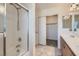 Bathroom features a shower, walk-in closet, and double vanity at 9462 Diamond Bridge Ave, Las Vegas, NV 89166