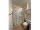 Clean bathroom with a large shower and updated fixtures at 10065 Hemet Dr, Las Vegas, NV 89134