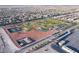 Aerial view showing community park and surrounding homes at 10546 Hartford Hills Ave, Las Vegas, NV 89166