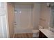 Bathroom with bathtub, toilet and single vanity at 150 N Las Vegas Blvd # 1217, Las Vegas, NV 89101