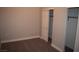 Bright bedroom with carpet flooring and double closets at 150 N Las Vegas Blvd # 1217, Las Vegas, NV 89101