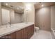 Modern bathroom with double vanity and elegant fixtures at 150 N Las Vegas Blvd # 2302, Las Vegas, NV 89101