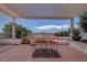 Rooftop patio with pergola, seating, and city views at 150 N Las Vegas Blvd # 2302, Las Vegas, NV 89101