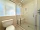 Shower stall with glass enclosure and built-in seat at 1761 Augusta St, Pahrump, NV 89048