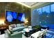 Upscale lobby with blue artwork and seating area at 222 Karen Ave # 2708, Las Vegas, NV 89109