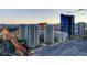 Aerial view of the Las Vegas skyline, featuring high-rise buildings and city lights at 222 Karen Ave # 3601, Las Vegas, NV 89109