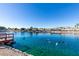 Scenic lakefront property with dock and wildlife at 2469 Sun Reef Rd, Las Vegas, NV 89128