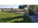 Spacious backyard with grassy area, patio, and mature trees at 2651 Homestead Rd, Pahrump, NV 89048