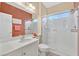 Clean bathroom with a large shower and updated vanity at 3065 Lenoir St, Las Vegas, NV 89135