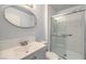 Small bathroom with shower and vanity at 3091 Liberty Cir, Las Vegas, NV 89121