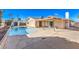 Sunny backyard oasis featuring a sparkling pool and patio at 3091 Liberty Cir, Las Vegas, NV 89121