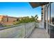 Private balcony with glass railings and city views at 353 E Bonneville Ave # 103, Las Vegas, NV 89101