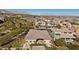 Aerial view showcasing a home's backyard and putting green at 39 Cranberry Cove Ct, Las Vegas, NV 89135