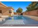 Modern rectangular pool with a large patio area at 39 Cranberry Cove Ct, Las Vegas, NV 89135