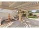 Covered patio with fountain and pergola at 4120 Scotmist Ct, Las Vegas, NV 89129