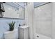 Clean bathroom with a shower, toilet, and vanity at 4186 Silver Dollar Ave # 8, Las Vegas, NV 89102