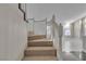 Carpeted staircase with white railing at 1252 Little Sidnee Dr, Las Vegas, NV 89123