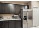 Kitchen with stainless steel refrigerator at 3556 Valley Lily St, North Las Vegas, NV 89032