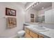 Clean bathroom with single sink vanity, toilet and shower at 805 Dana Hills Ct # 104, Las Vegas, NV 89134